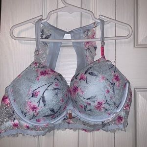 NWT VS PINK Push Up Racerback Floral Date Bra